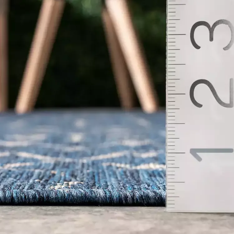 Outdoor Rugs-Kirklands Home Davon Blue Moroccan Trellis Outdoor Rug, 8x10