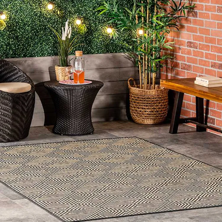 Outdoor Rugs-Kirklands Home Kylie Gray Modern Abstract Outdoor Rug, 8x10