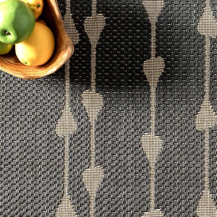 Area Rugs-Kirklands Home Kendall Gray Vertical Teardrop Outdoor Rug, 5x8