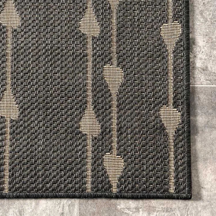 Area Rugs-Kirklands Home Kendall Gray Vertical Teardrop Outdoor Rug, 5x8