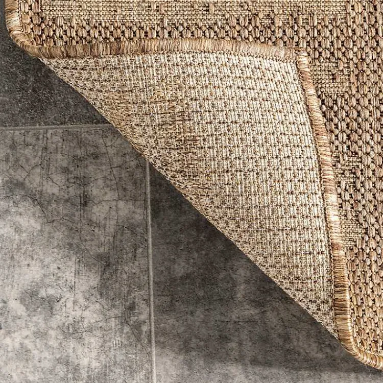 Area Rugs-Kirklands Home Marti Banded Lines Outdoor Rug, 5x8 Tan