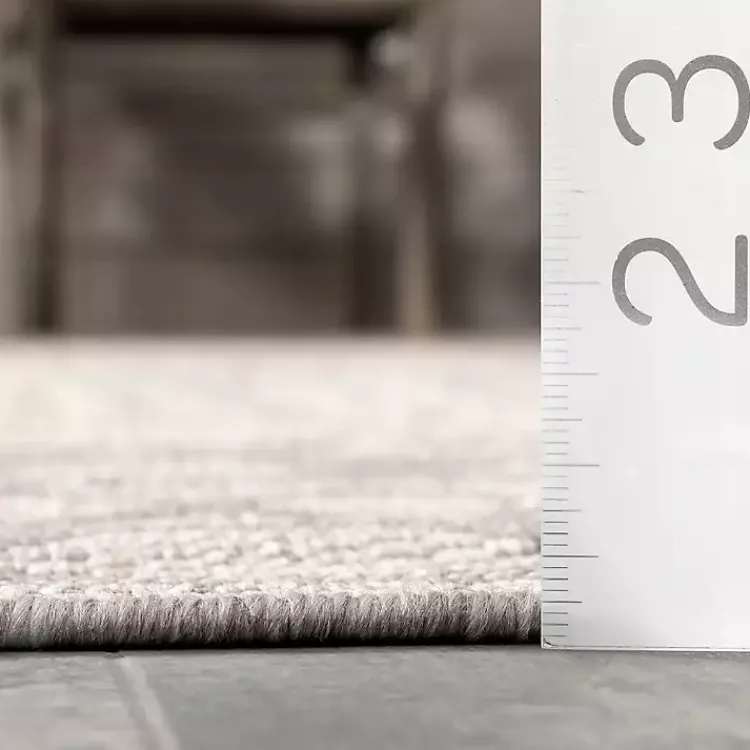 Outdoor Rugs-Kirklands Home Cammie Gray Moroccan Geometric Outdoor Rug, 5x8