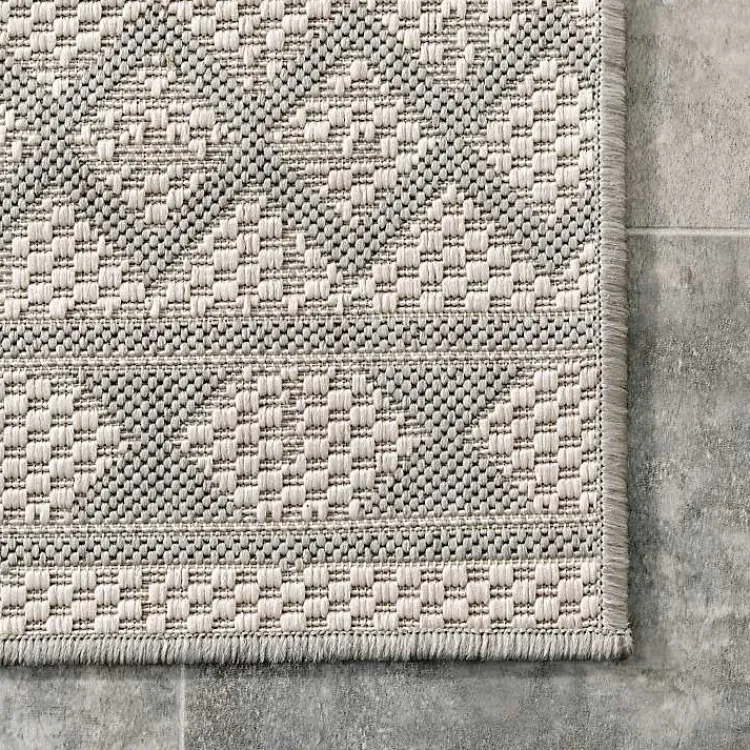 Outdoor Rugs-Kirklands Home Cammie Gray Moroccan Geometric Outdoor Rug, 5x8