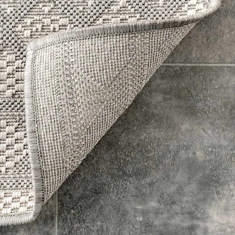 Outdoor Rugs-Kirklands Home Cammie Gray Moroccan Geometric Outdoor Rug, 5x8