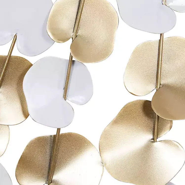 Wall Plaques-Kirklands Home Glossy Gold Leaves Framed Wall Plaque