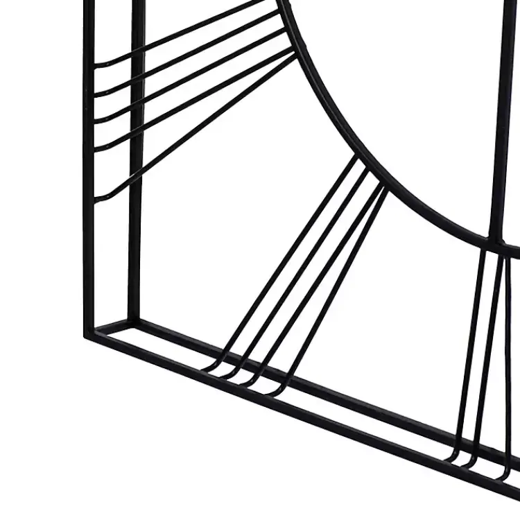 Clocks-Kirklands Home Minimal Square Open Face Clock Black