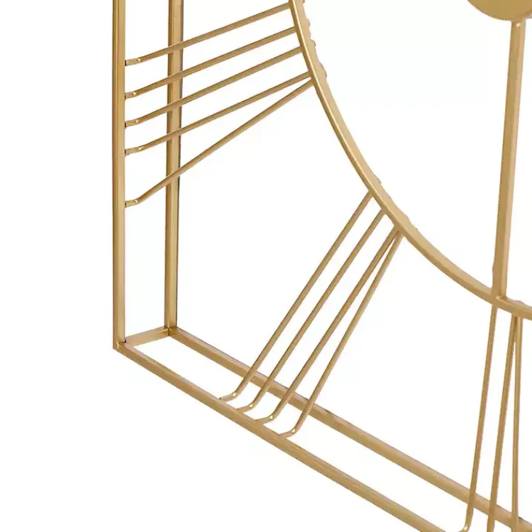 Clocks-Kirklands Home Minimal Square Open Face Clock Gold