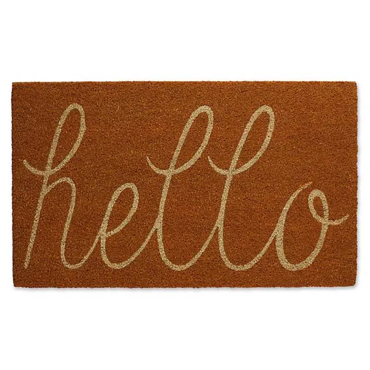 Doormats-Kirklands Home Pumpkin Spice Hello Doormat Orange