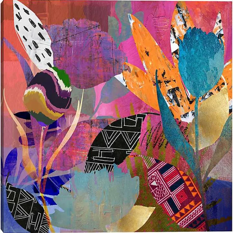 Canvas Art-Kirklands Home Flower Power Canvas Art Print, 35x35 in. Multi