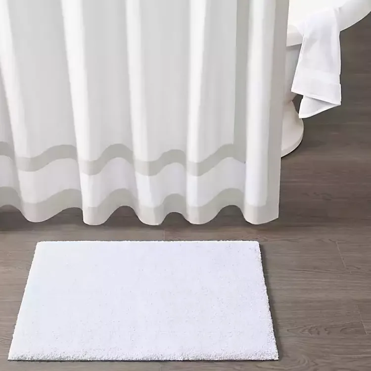Bathroom Rugs-Kirklands Home High Pile Marshmallow Bath Mat, 30 in. White