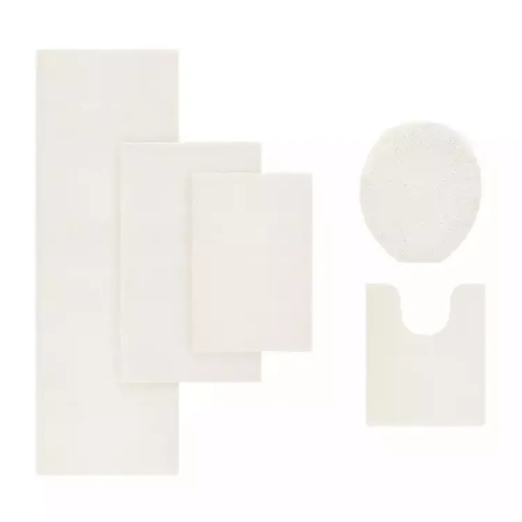 Bathroom Rugs-Kirklands Home Cream Marshmallow Contour Bath Mat, 24 in. Ivory