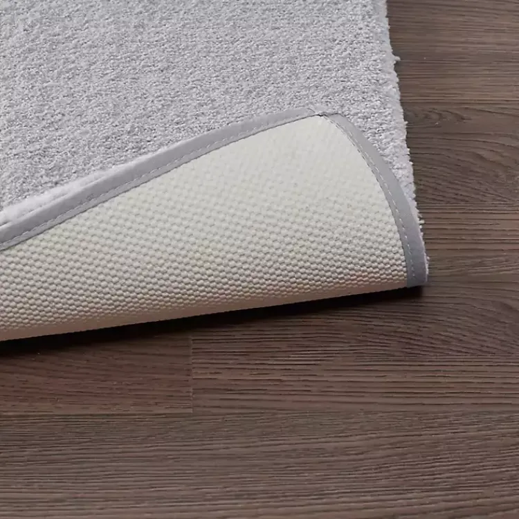 Bathroom Rugs-Kirklands Home High Pile Marshmallow Bath Mat, 30 in. Gray