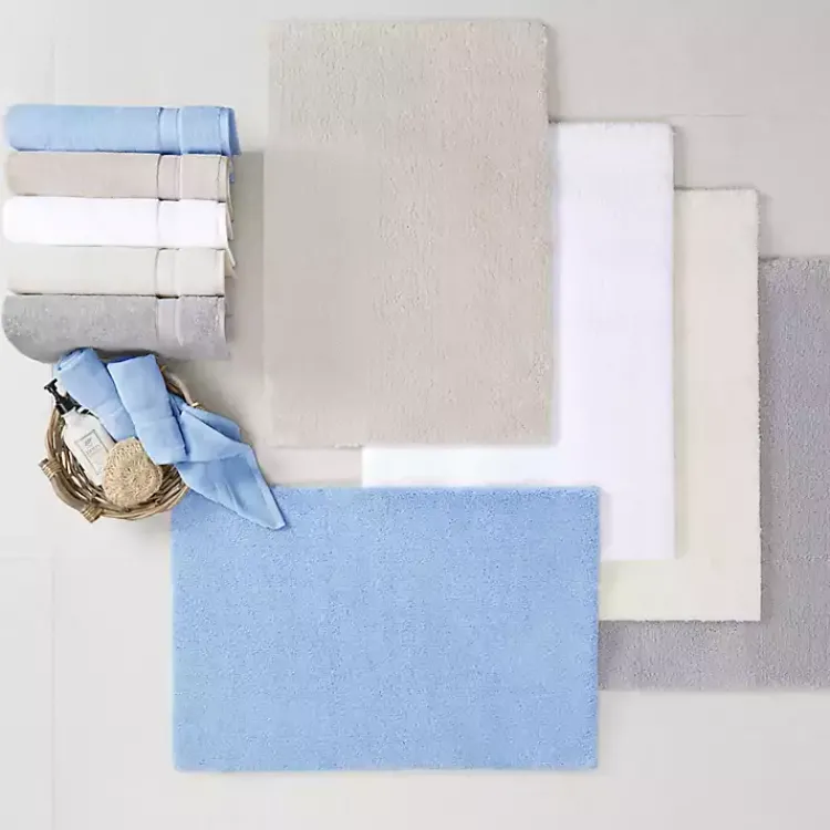 Bathroom Rugs-Kirklands Home High Pile Marshmallow Bath Mat, 40 in. Gray