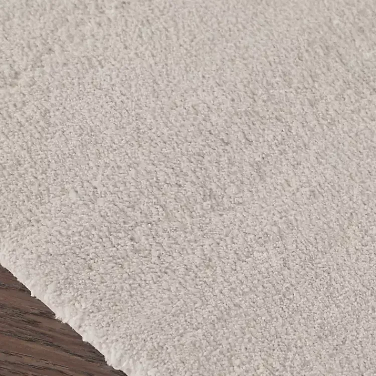 Bathroom Rugs-Kirklands Home Taupe High Pile Marshmallow Bath Mat, 30 in. Ivory
