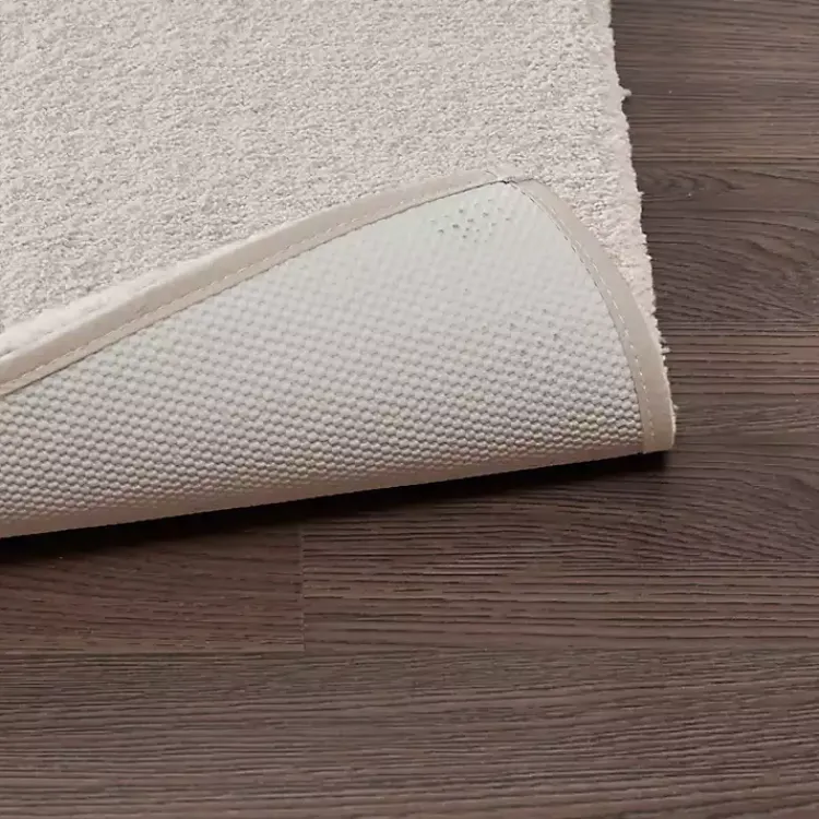 Bathroom Rugs-Kirklands Home Taupe High Pile Marshmallow Bath Mat, 40 in. Ivory