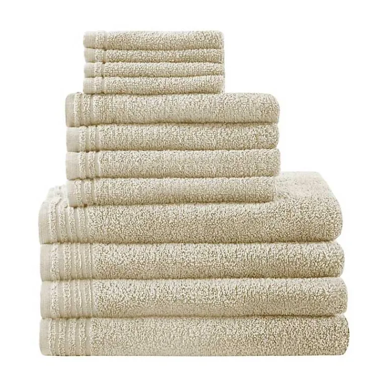 Bath Towels-Kirklands Home Taupe 12-pc. Cotton Quick Dry Bath Towel Set Tan