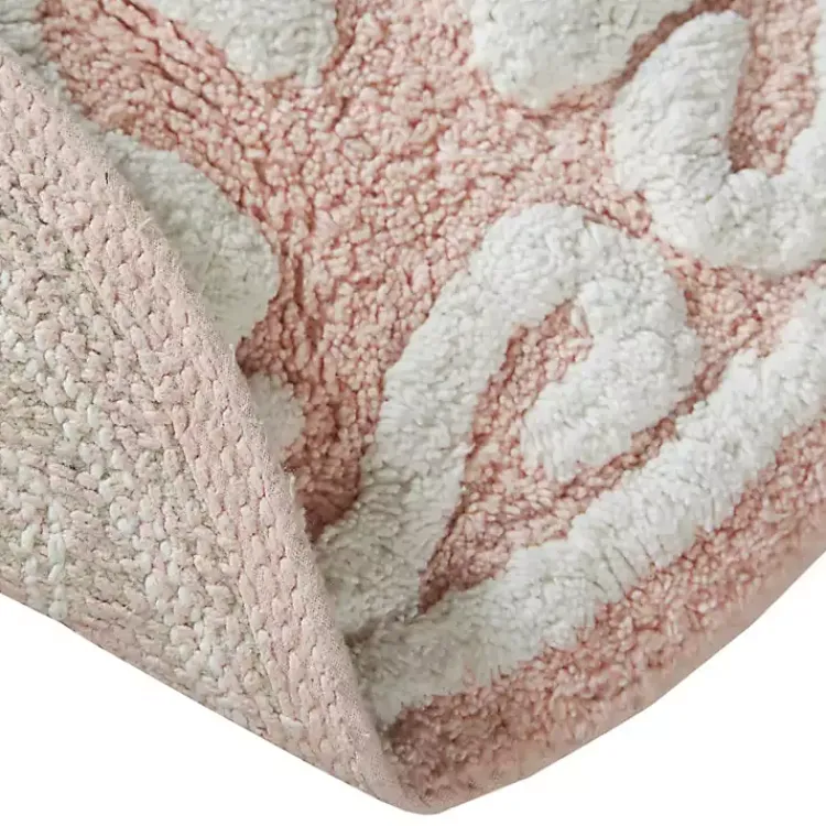 Bathroom Rugs-Kirklands Home Cotton Tufted Medallion Bath Mat, 25 in. Pink