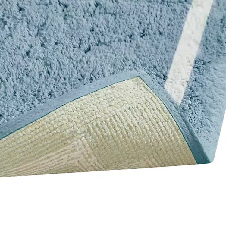 Bathroom Rugs-Kirklands Home Simple Trim Cotton Tufted Bath Mat, 72 in. Blue