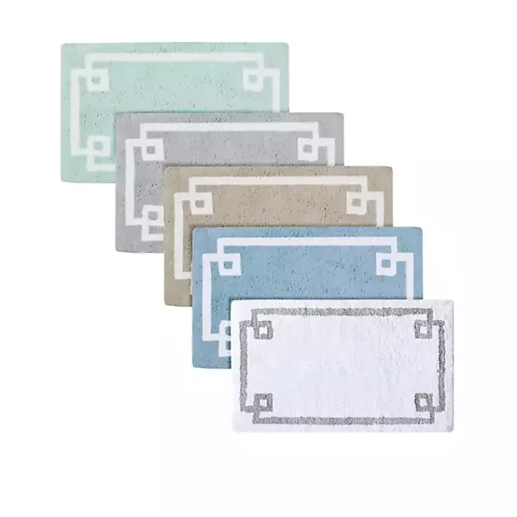 Bathroom Rugs-Kirklands Home Simple Trim Cotton Tufted Bath Mat, 72 in. Blue