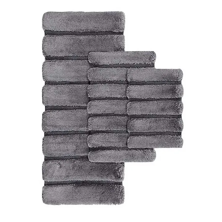 Bathroom Rugs-Kirklands Home Pearl Tufted Bath Mat, 34 in. Gray
