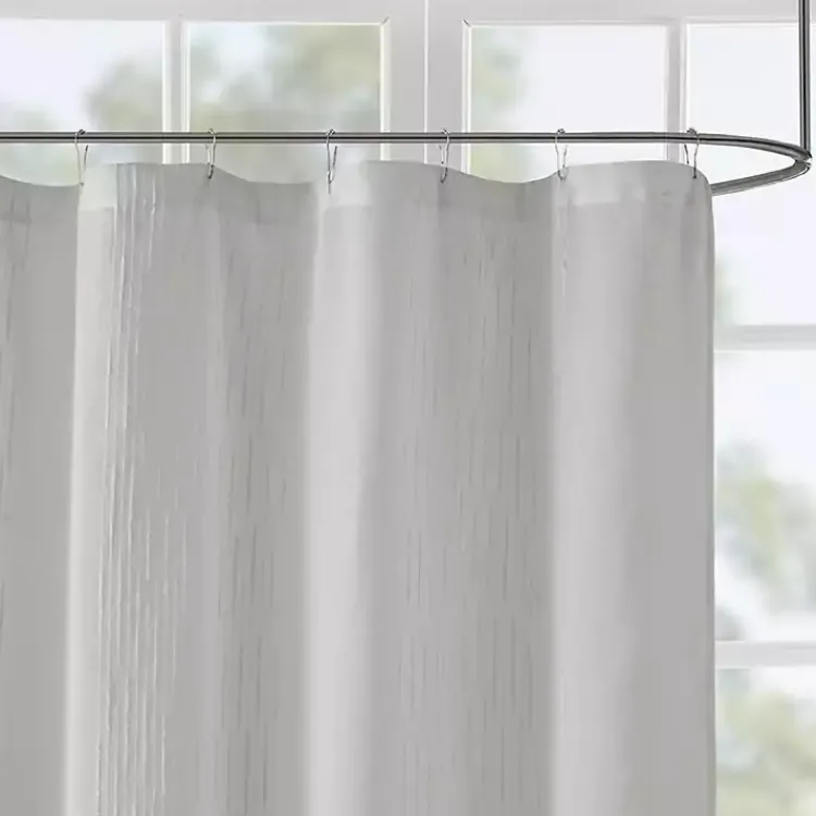 Shower Curtains-Kirklands Home Sheer Shower Curtain Gray