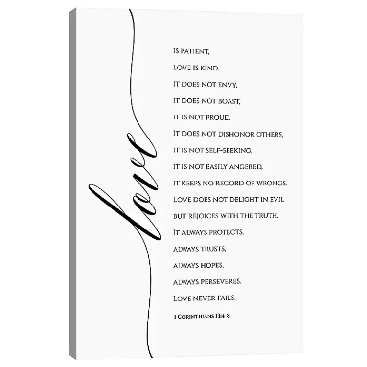 Wall Quotes & Signs-Kirklands Home Love is Corinthians 13:4-8 Canvas Art Print