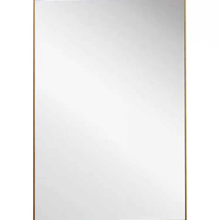 Framed Mirrors-Kirklands Home Simple Frame Rectangle Wall Mirror Gold