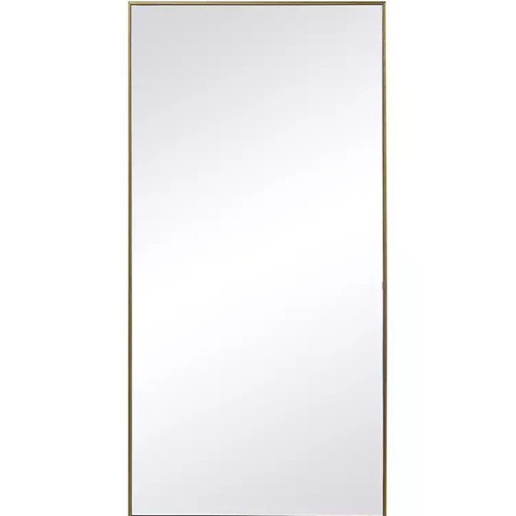 Framed Mirrors-Kirklands Home Golden Simple Rectangular Frame Wall Mirror
