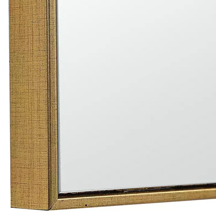 Framed Mirrors-Kirklands Home Golden Simple Rectangular Frame Wall Mirror