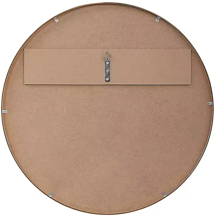 Framed Mirrors-Kirklands Home Gold Round Simple Frame Large Wall Mirror