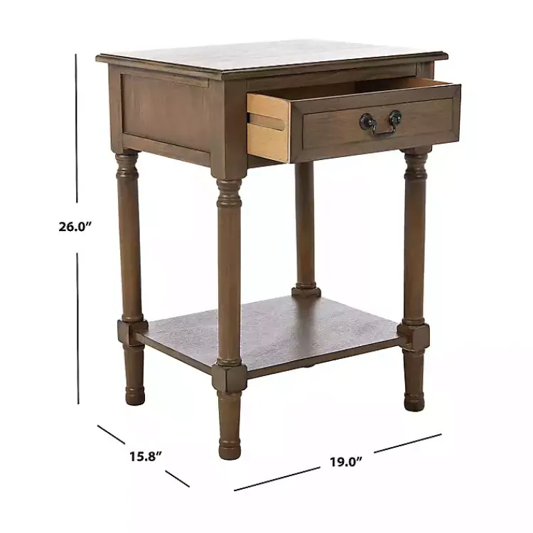 Accent & End Tables-Kirklands Home Emory Natural Single Drawer Accent Table Black