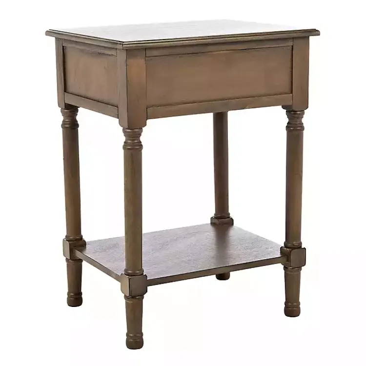 Accent & End Tables-Kirklands Home Emory Natural Single Drawer Accent Table Black