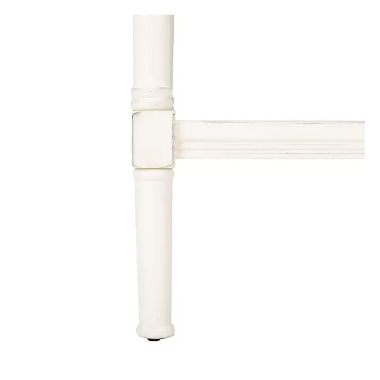 Accent & End Tables-Kirklands Home Carved Pinewood Farmhouse Accent Table White