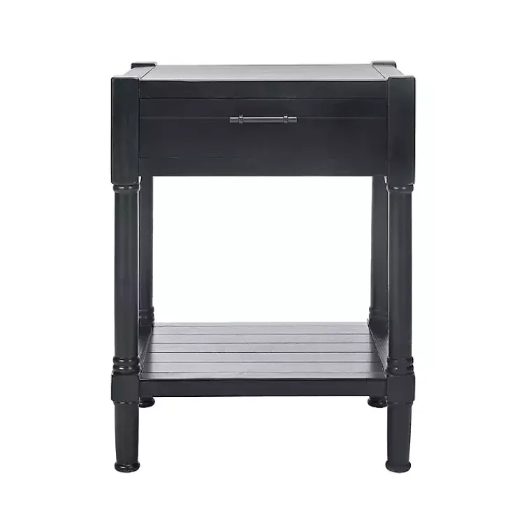 Accent & End Tables-Kirklands Home Geometrical Industrial Pull Accent Table Black