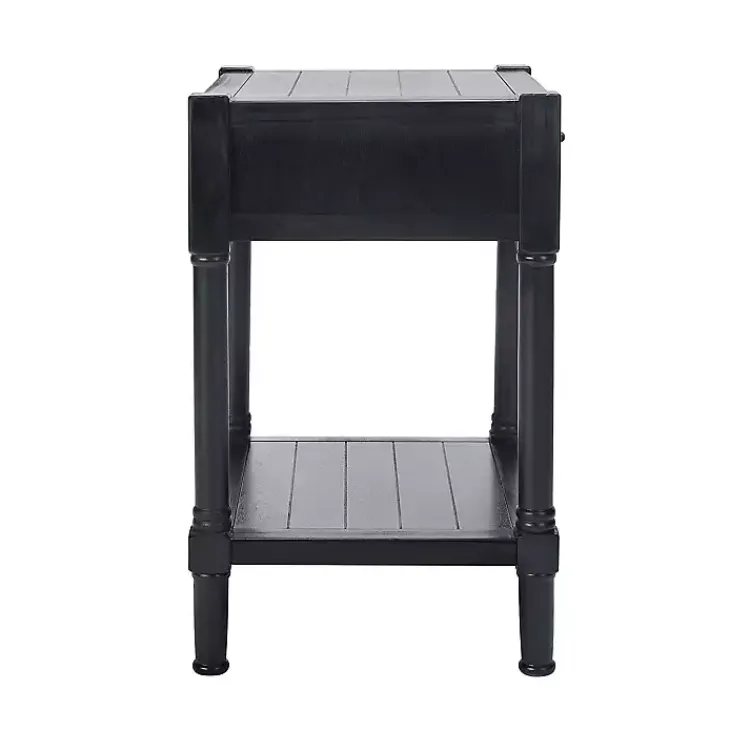 Accent & End Tables-Kirklands Home Geometrical Industrial Pull Accent Table Black