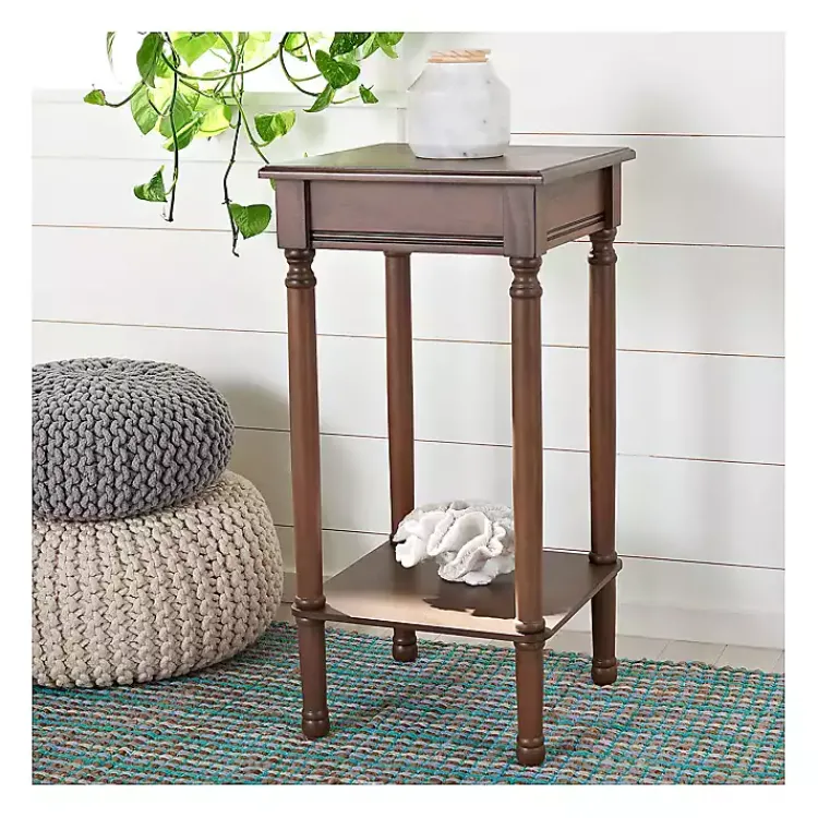 Accent & End Tables-Kirklands Home Tilley Classic Square Accent Table Brown