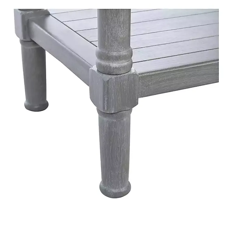 Console Tables-Kirklands Home Dove Turned Leg Rustic Console Table Gray