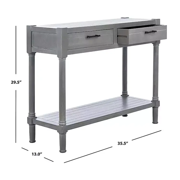 Console Tables-Kirklands Home Dove Turned Leg Rustic Console Table Gray