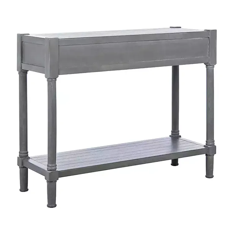 Console Tables-Kirklands Home Dove Turned Leg Rustic Console Table Gray