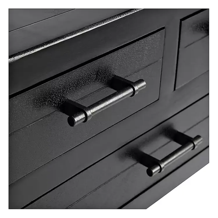 Console Tables-Kirklands Home Wilbert 3-Drawer Console Table Black