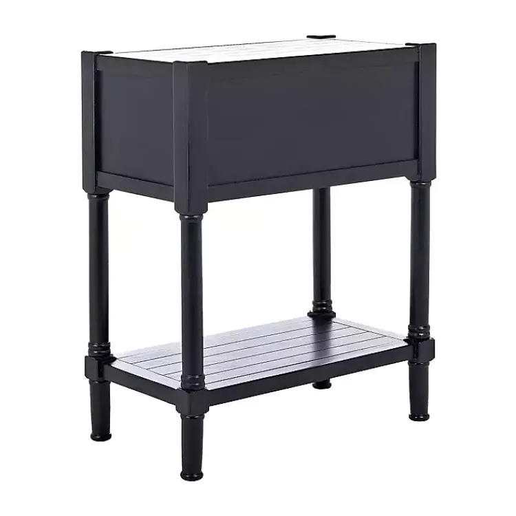 Console Tables-Kirklands Home Wilbert 3-Drawer Console Table Black