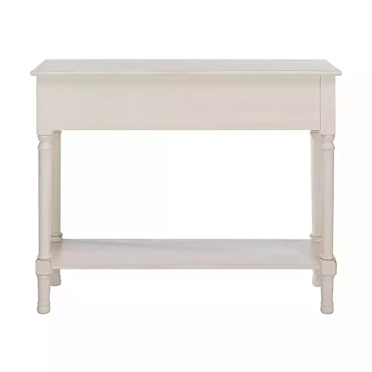 Console Tables-Kirklands Home Distressed Natural Ronan 2-Drawer Console Table White
