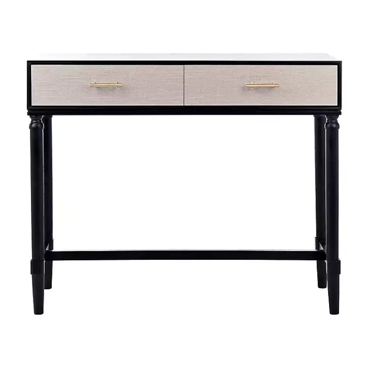 Console Tables-Kirklands Home Serena 2-Drawer Console Table Black