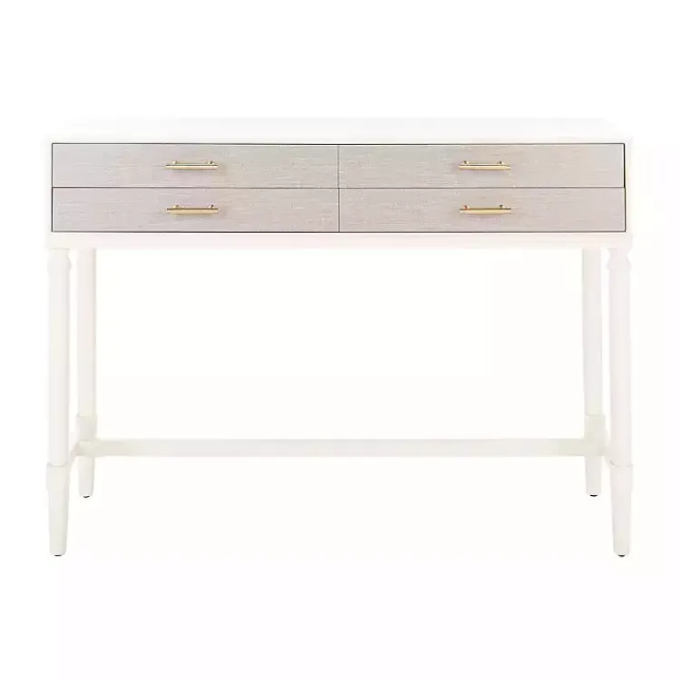 Entryway Furniture-Kirklands Home Sloane Four-Drawer Console Table White
