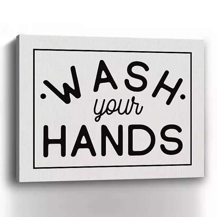 Wall Quotes & Signs-Kirklands Home Wash Your Hands Giclee Canvas Art Print, 20x16 in.
