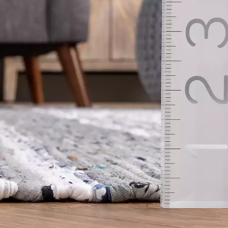 Area Rugs-Kirklands Home Gray Mottled Stripe Tassel Area Rug, 9x12