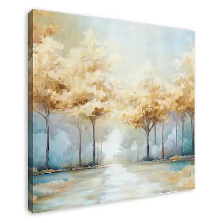 Canvas Art-Kirklands Home Blue Golden Landscape Canvas Art Print, 40x40 in.