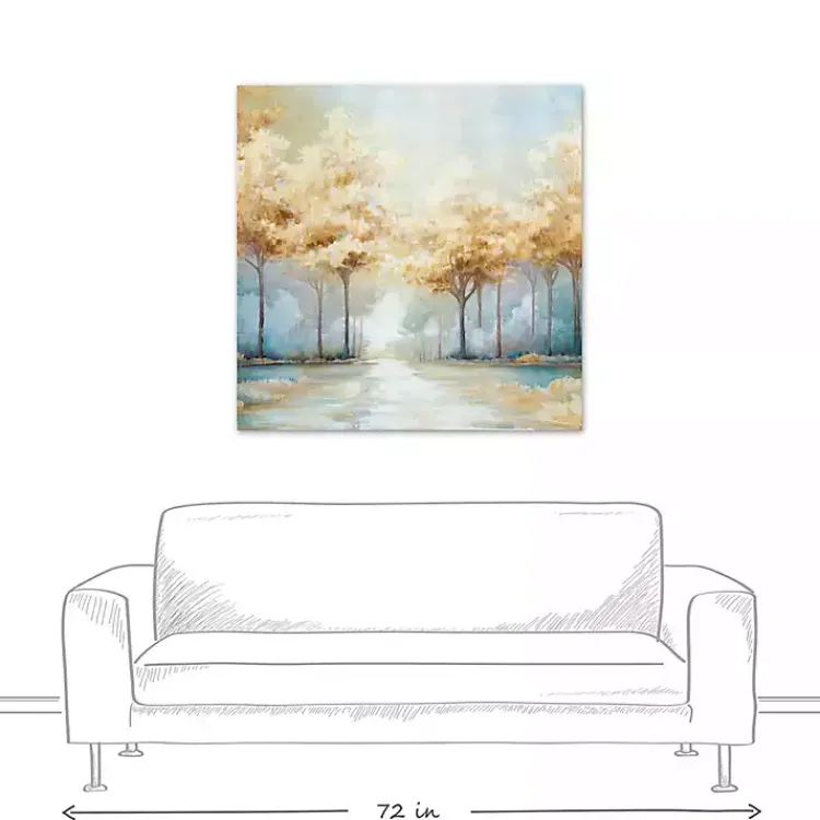 Canvas Art-Kirklands Home Blue Golden Landscape Canvas Art Print, 40x40 in.