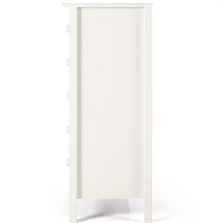 Dressers & Chests-Kirklands Home Brazilian Pine Wood 5-Drawer Chest White