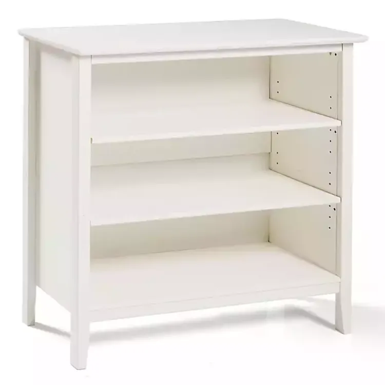 Bookshelves-Kirklands Home Brazilian Pine Wood Short Bookshelf White
